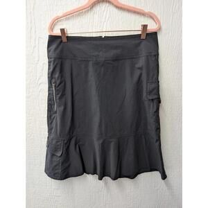 Royal Robbins Discovery Gray A-Line Stretch Nylon Cargo Skirt Women's Size 6
